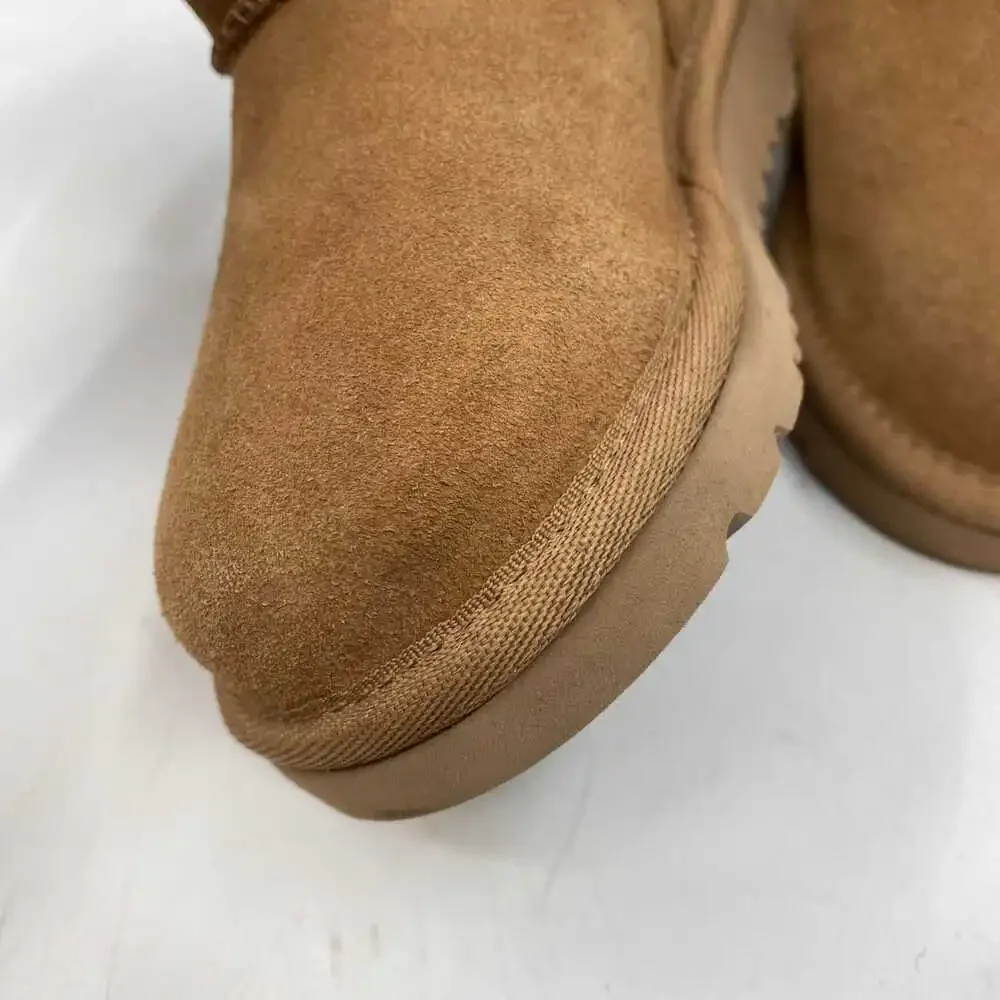 UGG Brown Suede Booties | 8T Girls Bootie Wool Lining